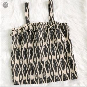 Ikat ruffle flounce tank with pockets